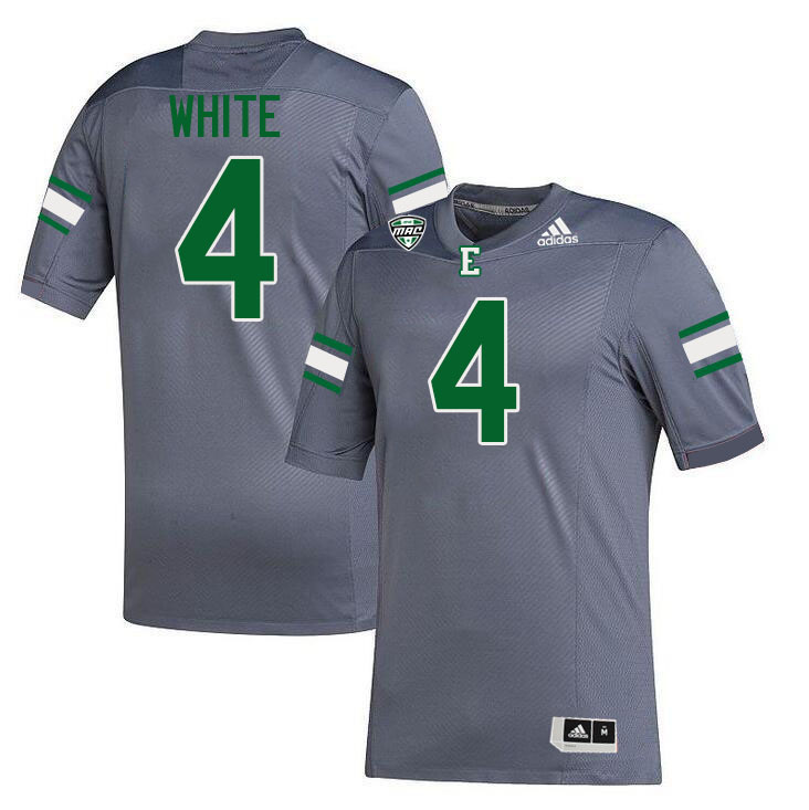 Eastern Michigan Eagles #4 Daiquan White College Football Jerseys Stitched Sale-Grey